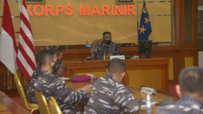 Kasal Rapat  Rencana Latihan Armada Jaya, Dankormar Ikuti Secara Virtual