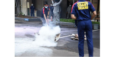 Jelang Libur Lebaran, Bakamla RI Lakukan Latihan Peran Kebakaran