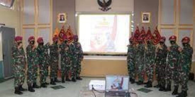 Prajurit LMRS Ikuti Upacara Hari Lahir Pancasila Tahun 2021