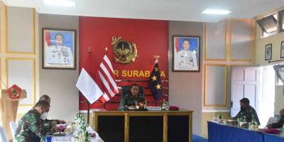 Dankormar Pimpin Rapat PPKM dan Penanggulangan Covid-19 Secara Virtual 