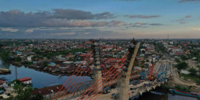 Progres Konstruksi Capai 90 Persen, Jembatan Sei Alalak Banjarmasin Akan Rampung September 2021