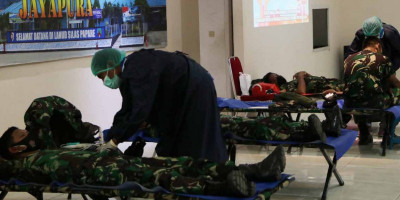 Lanud Silas Papare Tetap Semangat Donor Darah Meski Di Masa Pandemi 