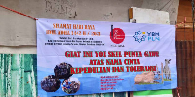 Tebar Berkah Daging, YBM PLN Sumbang Seekor Sapi Untuk YOi Skull