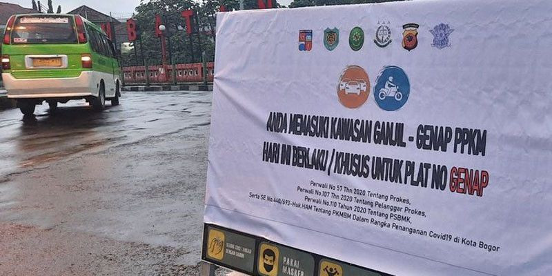PPKM Level 4 Diperpanjang, Kota Bogor Kembali Terapkan Ganjil Genap