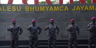 Dankormar Terima Laporan Kenaikan Pangkat Perwira Tinggi Korps Marinir TNI AL
