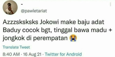  Penghina Jokowi Pakai Baju Adat Badui Minta Maaf dan Mengundurkan Diri Pekerjaan