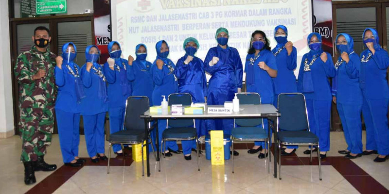 Jelang Hut Ke-75 Jalasenastri, RSMC Dan Jalasenastri Cabang 3 Pg Kormar Laksanakan Vaksinasi