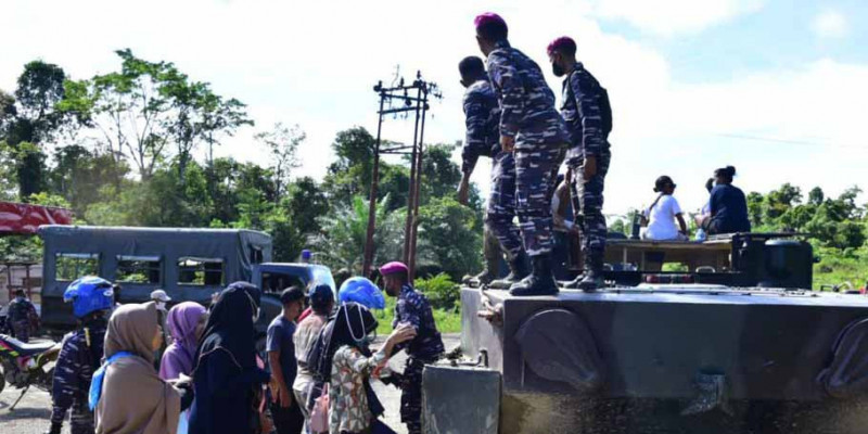 Kerahkan Material Tempur, Korps Marinir TNI AL Serbu Kampung Klafdalim Distrik Moisegen Sorong