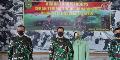 Danrem Merauke Pimpin Acara Tradisi Korps dan Sertijab Kasi Intel Kasrem 174/ATW 