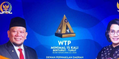 15 Kali Raih Opini WTP, DPD RI Dapat Penghargaan dari Menkeu Sri Mulyani 
