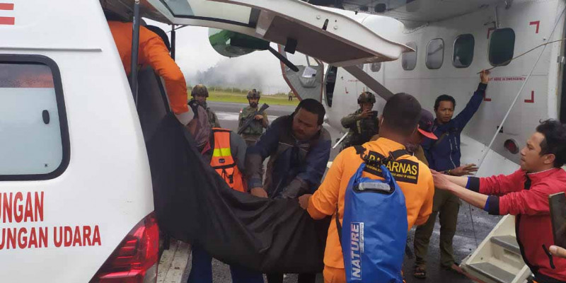 Jenazah Korban Pesawat Rimba Air PK-OTW Tiba di Timika
