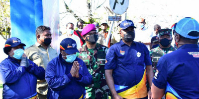 Komandan Pasmar 3 Ikuti Pelepasan Kirab Api PON XX Papua Tahun 2021
