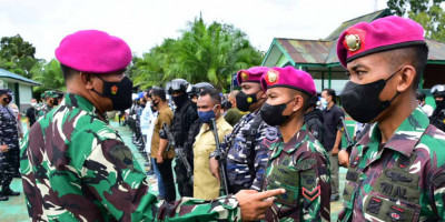 Danpasmar 3 Dampingi Pangdam XVIII/Kasuari Dan Kapolda Papua Barat Cek Kesiapan PAM VVIP Kunjungan Presiden RI