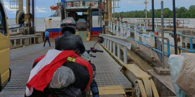 Memasuki kota Pangkal Pinang, Bangka, Tim JKW-PWI Sempat Kehilangan Agus Blues
