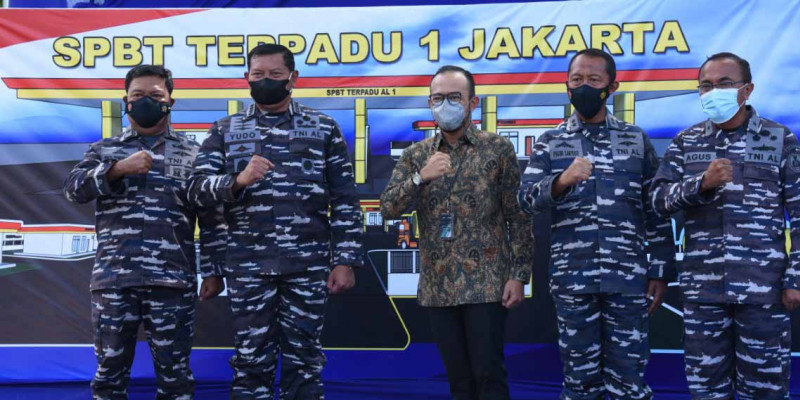 Kasal Didampingi Dankormar Peletakan Batu Pertama SPBT TNI Terpadu Alternatif 1 Jakarta