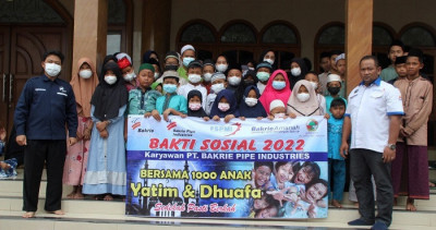 1.000 Anak Yatim dan Dhuafa Dapat Santunan dari Bakrie Amanah dan PT Bakrie Pipe Industries 