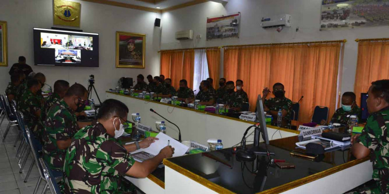 Dankormar Pimpin Rapat Validasi Organisasi Yon Taifib Marinir