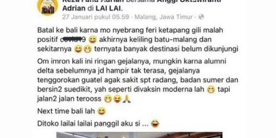 Viral Wisatawan Positif Omicron Jalan-Jalan di Malang, Menparekraf: Mencoreng Sektor Pariwisata