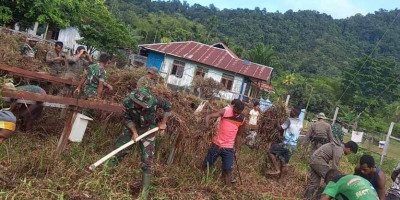 Cegah Krisis Pangan di Perbatasan, Satgas Pamtas Yonif 126/KC Bantu Masyarakat membuka Lahan Pertanian