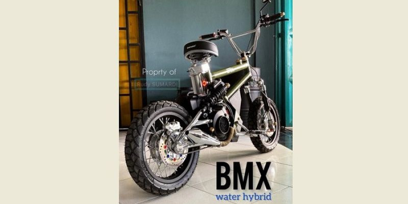 BMX Water Hybrid, Sepeda Modifikasi BMX dengan Mesin Motor Matic Berbahan Bakar Air
