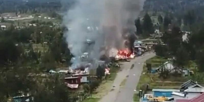 14 Rumah Dibakar di Ilaga, KKB Kocar-kacir Kontak Tembak dengan Aparat Gabungan 