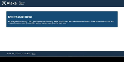 Alexa, Situs Penyedia Tools Analitik Website Resmi Ditutup