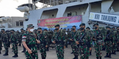  Danrem 174 Merauke Pimpin Upacara Penerimaan Satgas Satuan Organik Yonif Raider 600/Modang