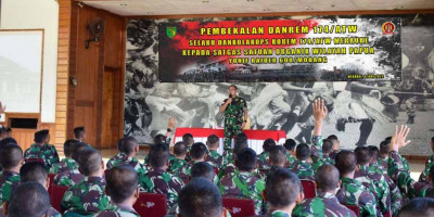 Danrem 174/ATW Merauke Selaku Dankolakops Beri Pembekalan Kepada Satgas Organik Prajurit Raider 600/Modang