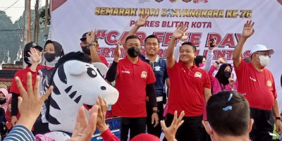 Dandim 0808/Blitar Ikut Ramaikan Acara Car Free Day di Kota Blitar