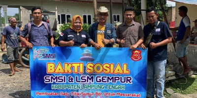 Hadapi Musim Kemarau, SMSI Lamteng dan LSM Gempur Hadiahkan Sumur Bor untuk Masyarakat