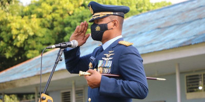 Upacara Peringatan ke-75 Hari Bakti TNI AU di Lanud Silas Papare