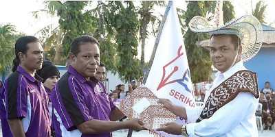Bendera SMSI Resmi Berkibar di Pulau Terselatan NKRI