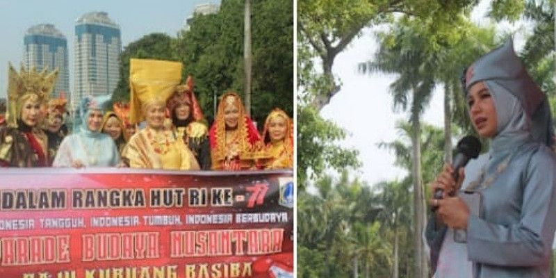 Parade Budaya Nusantara di Monas Dikuti 470 Perempuan Berbaju Kuruang Basiba 