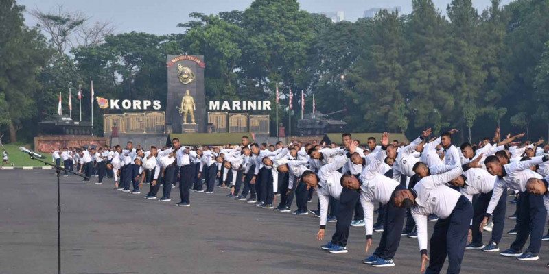 Dankormar Meninjau Pelaksanaan Garjas Perwira Menengah Marinir Wilayah Jakarta