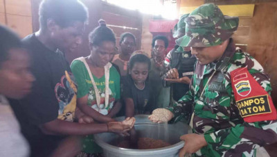 Satgas Pamtas Yonif 126/KC Berhasil  Meningkatkan Kesejahteraan Pangan Masyarakat di Wilayah Perbatasan Papua