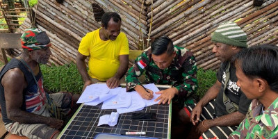 Penyerahan Lahan dari Masyarakat untuk Pembangunan Kantor Koramil Distrik Doufo