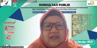 Konsultasi Publik Rancangan Peraturan BPOM, Masih Ditemukan Obat Tradisional Mengandung Bahan Kimia Obat