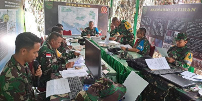 Yonif 757/Ghupta Vira Laksanakan Latihan Posko Operasi  Lawan Insurjensi di Wilayah Papua 
