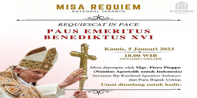 Hari Kamis Misa Requiem untuk Paus Benediktus XVI di Katedral Jakarta
