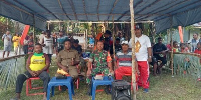 Babinsa Koramil 1708-05/Numfor Hadiri Pembukaan Turnamen Bola Kaki Michaela Cup 2023
