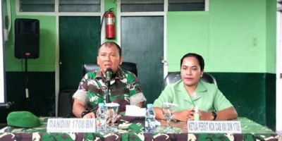 Didampingi Ketua Persit, Dandim 1708/BN Beri  Pengarahan kepada Prajurit TNI, PNS, dan Persit
