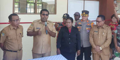 Danramil 1708-01/Biak Kota Hadiri Peresmian SD Inpres Mandala