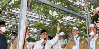 Momen Wapres Pandu Keluarga Besar Ponpes Al-Jauharen Keliling Pesantren An-Nawawi Tanara