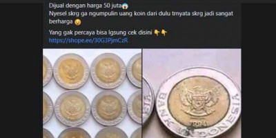 Viral Uang Koin Bergambar Kelapa Sawit Seharga Rp.50 Juta, Ini Kata Bank Indonesia