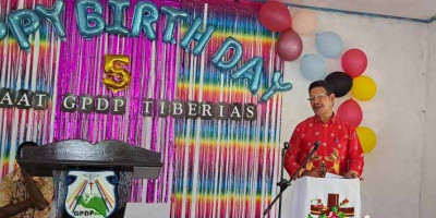 Wakili Pj. Bupati Staf Ahli Dirk Hadiri HUT jemaat GPDP tiberias Kawea