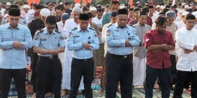 Lembaga Pemasyarakatan (Lapas) Kelas 1 Cipinang, Jakarta Timur Adakan Salat Ied Hari Raya Idulfitri 1444 Hijriah 