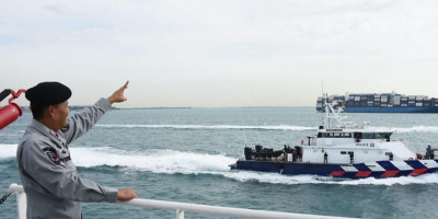 KN Pulau Nipah-321 Tinggalkan Changi Naval Base Singapura
