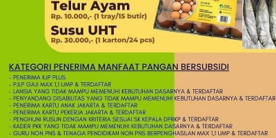 Telur Rp.10.000 per 15 Butir di Pangan Murah Subsidi Pemprov DKI