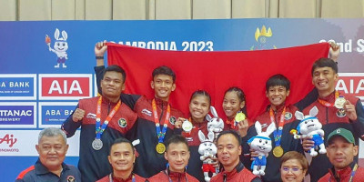 Prajurit Marinir Bawa Tim Wushu Indonesia Raih 6 Medali Emas di Sea Games Kamboja.