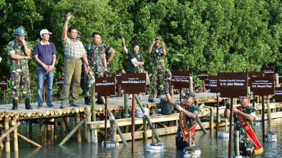Panglima TNI Tinjau Gladi Bersih Penanaman Mangrove Nasional